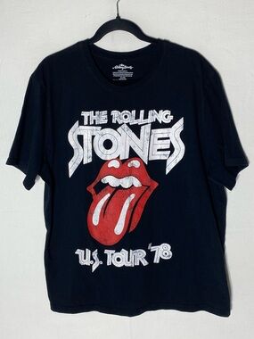 Only & Sons The Rolling Stones US Tour 78 Black Graphic Band T Shirt XL Retro